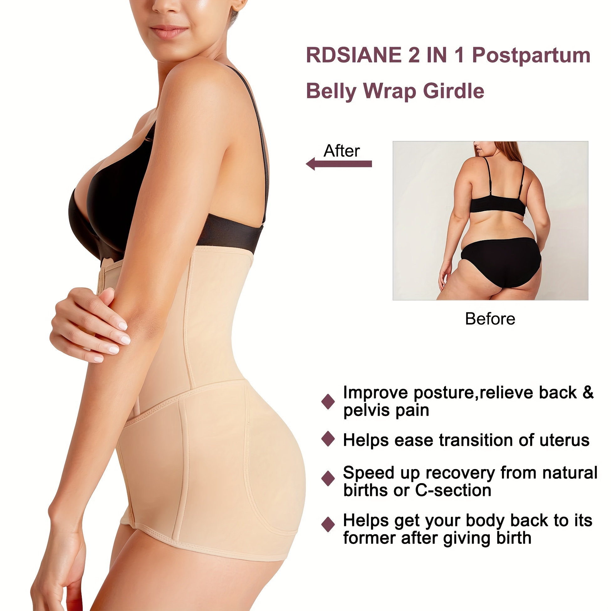 Details about Lady Postpartum Belly Recovery Band After Baby Tummy Tuck Belt  Body Slim Shaper