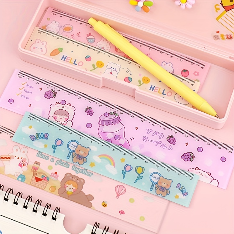 3D Stereo transparent Rulers 20cm Measuring Tool Drawing Template Math  Ruler Angle Ruler Office School Supplies Cute Stationery