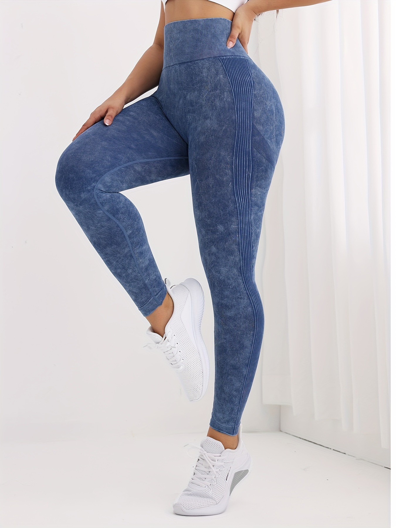 Acid Wash Scrunch Workout Leggings for Women Seamless High Waisted