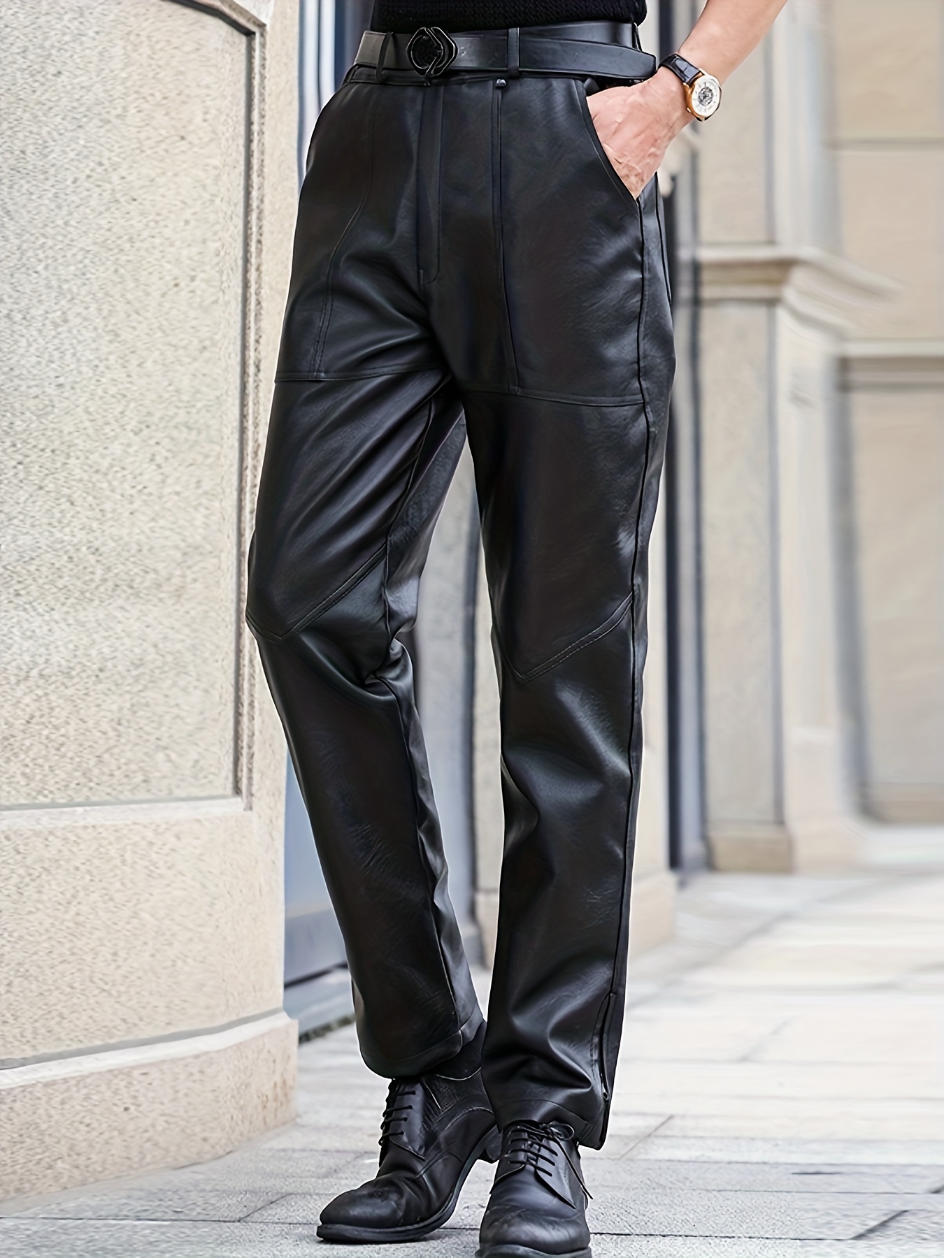 Men Sexy Tight Pencil Pants, PU Shiny Faux Leather Tight Trousers, Punk  Glossy Stage Pencil Pants Black at  Men's Clothing store