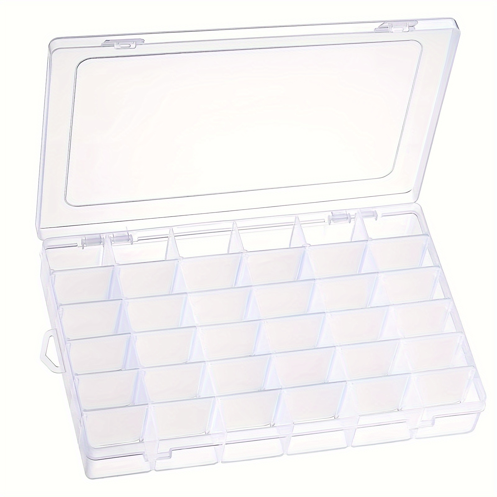 1pc Plastic Storage Box Transparent Organizer With 10 15 24 Grids