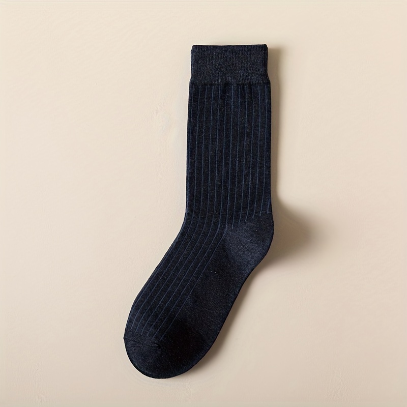 Men's Solid Casual Mid-calf Socks for Business Wear