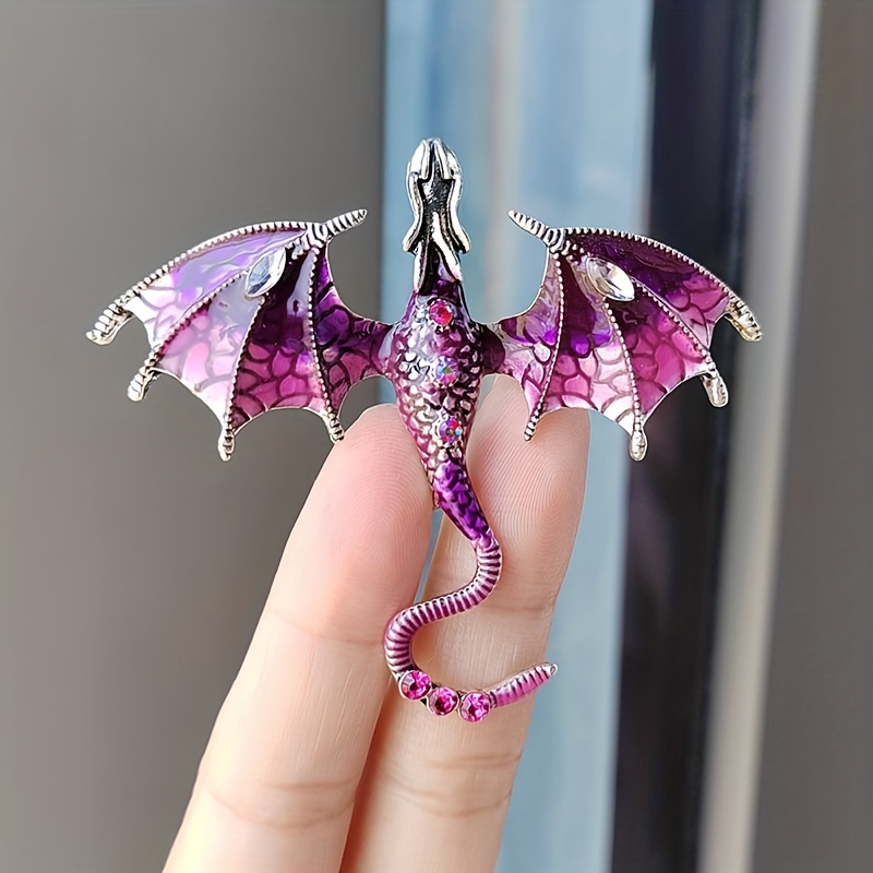 Enamel Dragon Brooch for Unisex, Creative Clothing Accessory