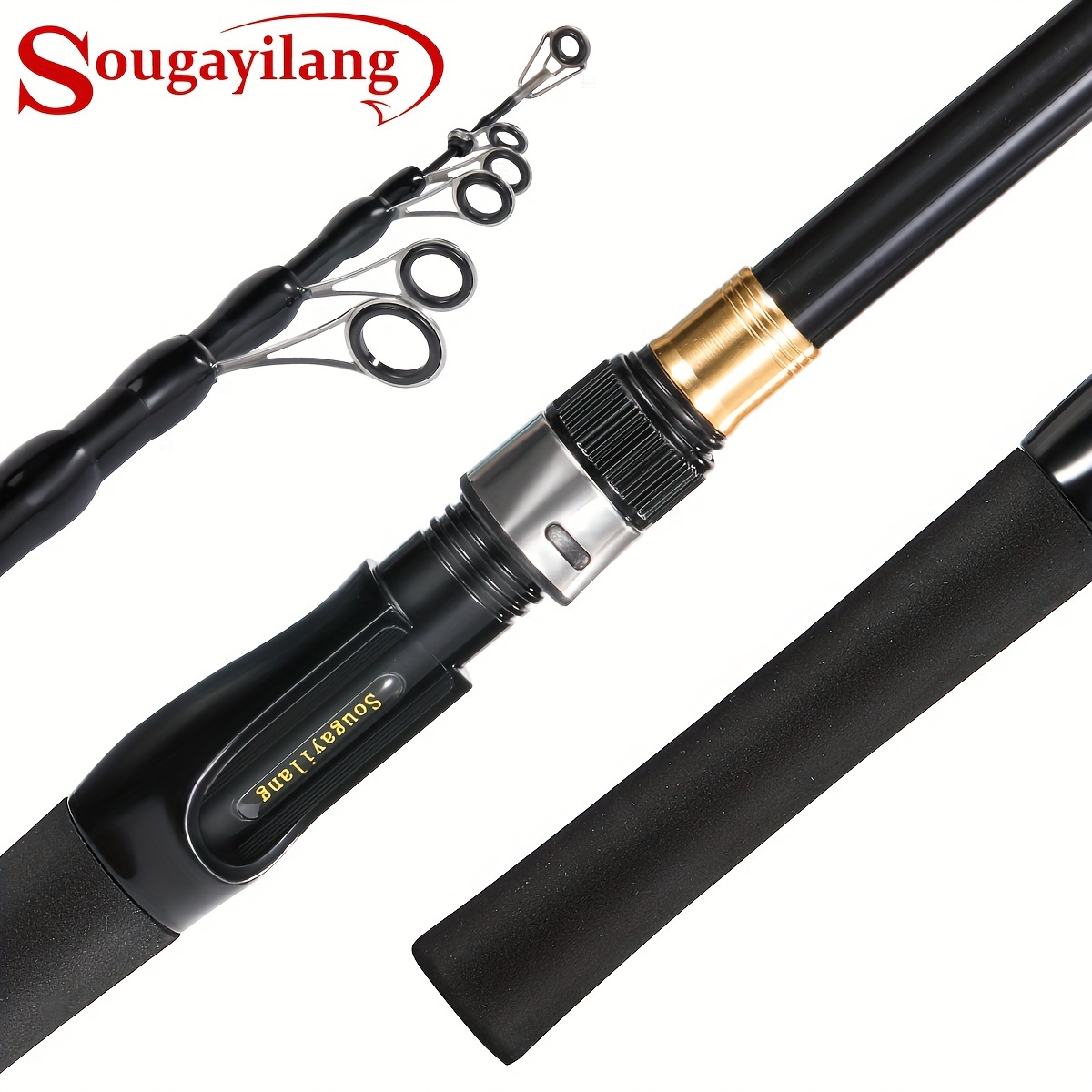 Sougayilang 4 Sections Fishing Rod Ultralight Carbon Rod - Temu