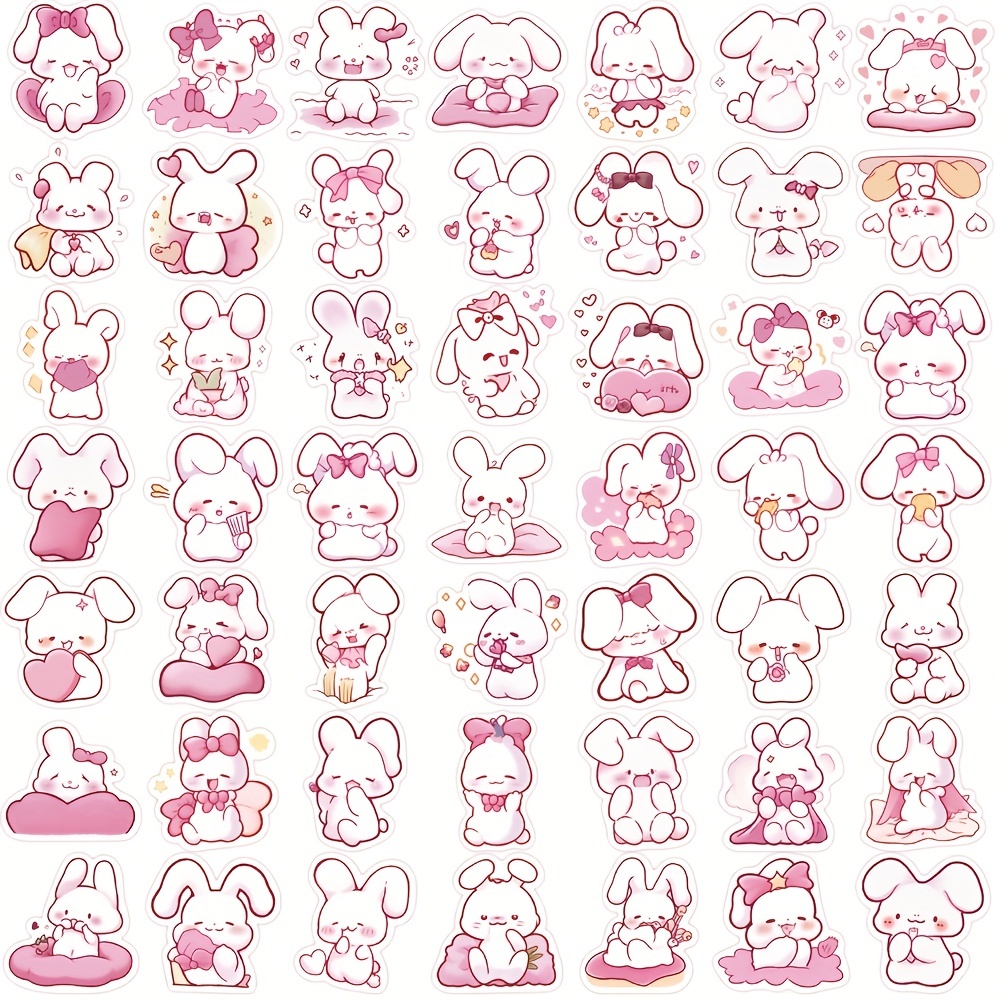 40 Sheets/pack Sticker Cartoon Rabbit Sticker Web Celebrity Sticker Girlish  Sticker Decorative Stikcer Scrapbook Supplies Stickers-ch-st-203 