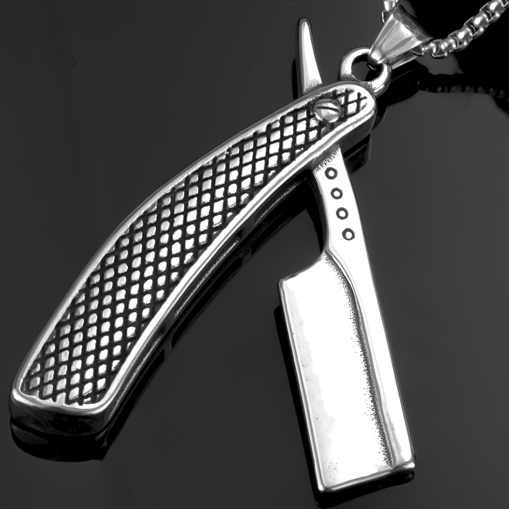 Men Razor Charm Keychain