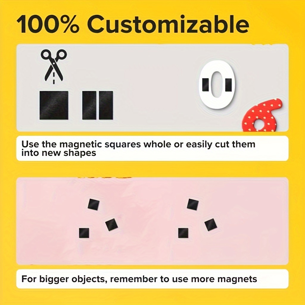 Cuadrados magnéticos, cuadrados magnéticos autoadhesivos (cada uno de 4/5 x  4/5 pulgadas), imanes adhesivos flexibles, hojas magnéticas de despegar y