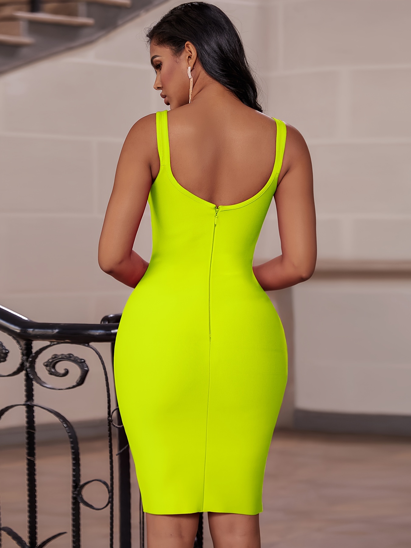 Knee Length Backless Dress