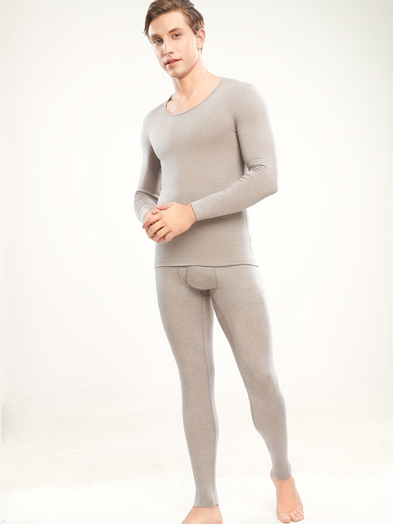 Soft Intimate Thermal Underwear Comfortable Solid Color - Temu