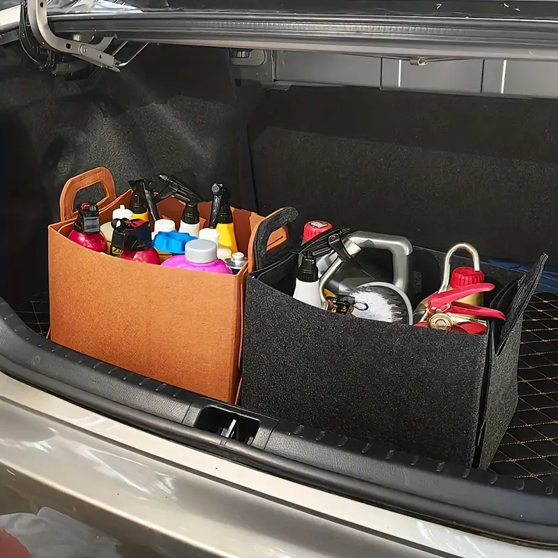 Car Felt Folding Storage Basket Car Trunk Hand Storage Box - Temu