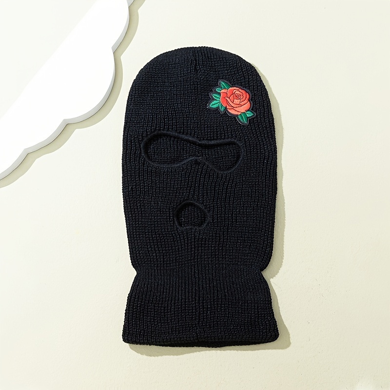 Pasamontañas Rose Flower Ski Mask Beanie Face Mask Pullover Hat Hombres  Mujeres Warm Knitted Beanie