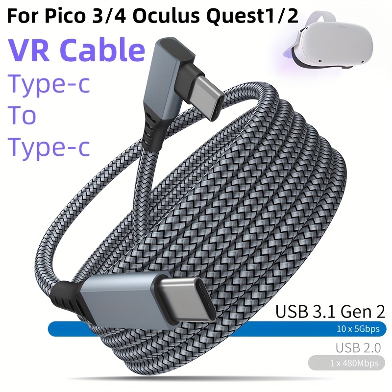 5Gbps Data Transfer Charging Cable USB3.2 Gen1 to Type-C for Oculus Quest 2  Link Cable VR Headset for Quest 3 PICO 4 Accessories