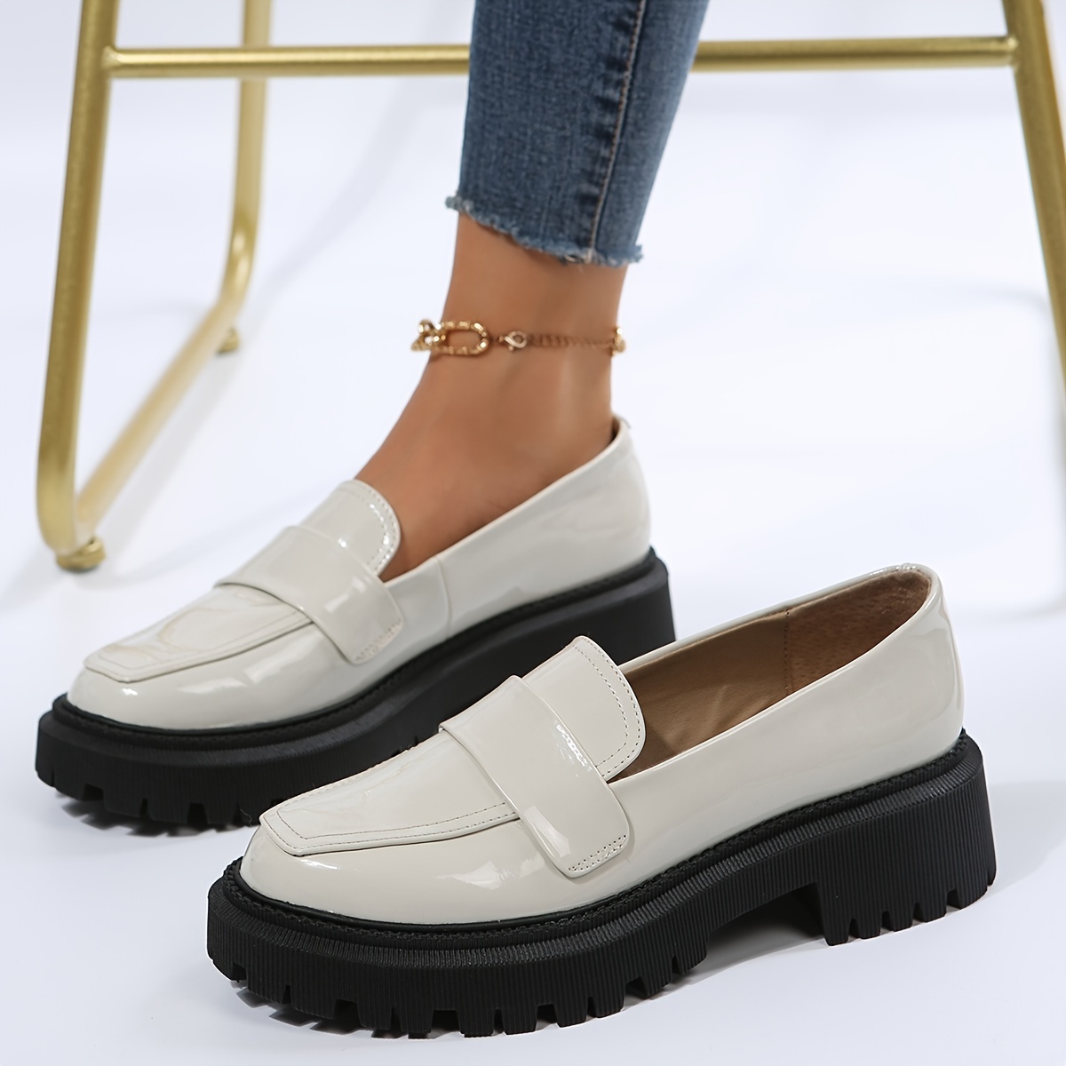 Women's Heel Loafers, Elegant Platform Dress Shoes, Women's Comfortable Slip On Shoes Temu