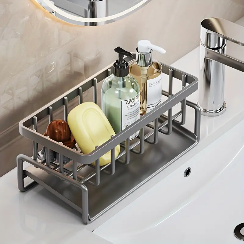 Kitchen Sink Rack Sponge Holder Kitchen Soap Tray Draining - Temu