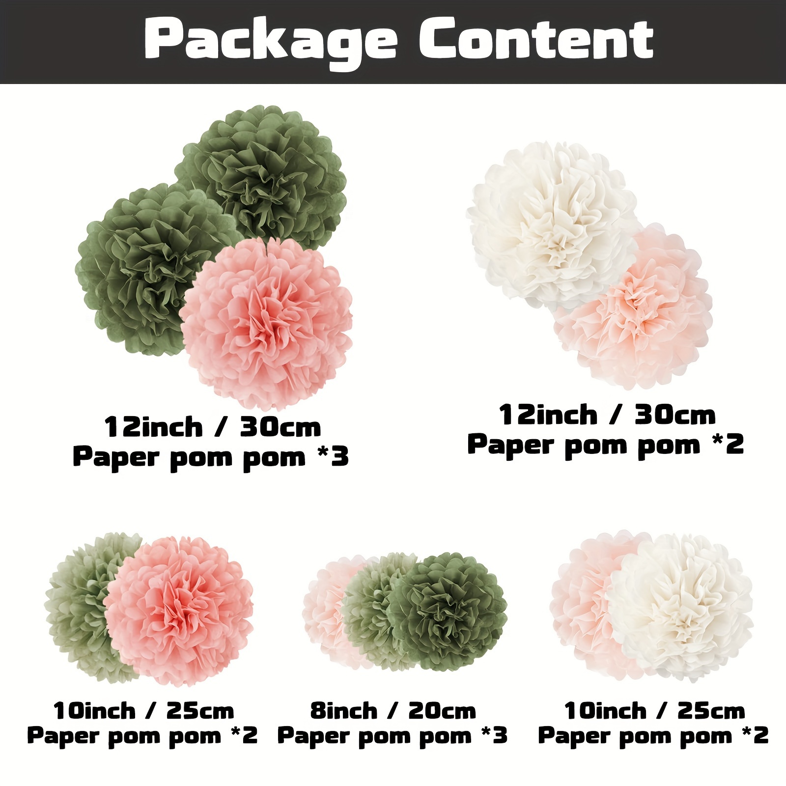 Sage Green Bright Tissue Paper Pom Poms For Birthday - Temu