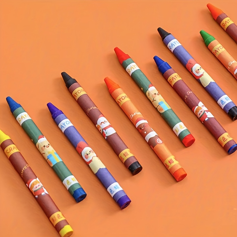 12 Colors Hexagonal Non-dirty Hand Crayons, Bright And Unbreakable