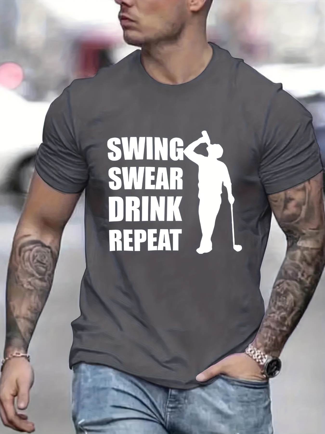 Rep Your Water Men's Swing. Squatch. Repeat T-Shirt - Size: Small