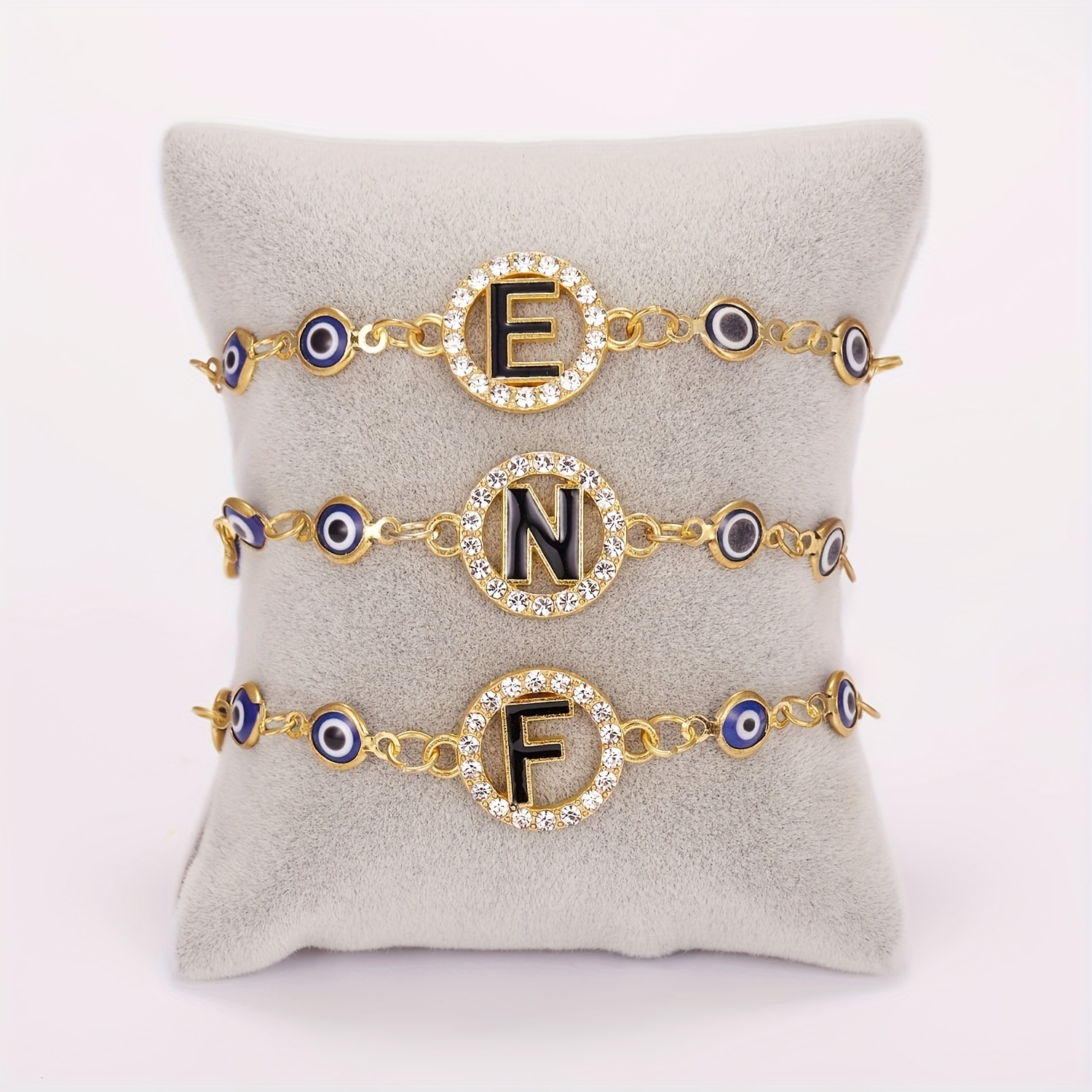 Rhinestone Alphabet Letter Bracelet