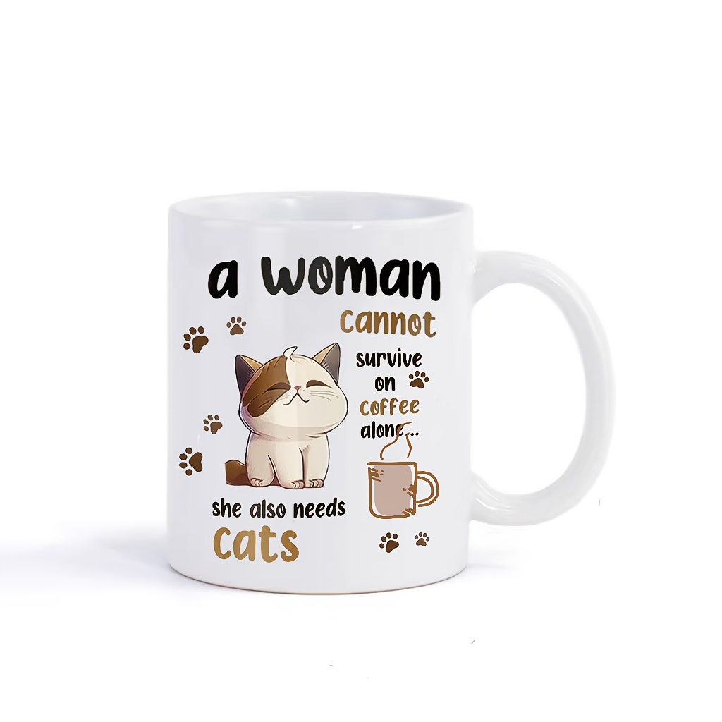 DROPSHIPPING Cat Shape Ceramic Drinking Water Mug Unique Juice Tea Milk Coffee  Cup Breakfast Fruit Salad Oatmeal Bowl With Lid