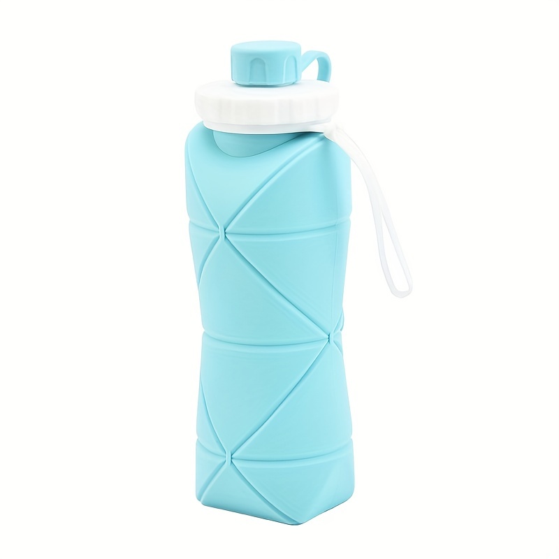 Botella de agua plegable de 600 ml, botella de agua plegable reutilizable  de silicona para acampar, ir de excursión, viajar, deportes de gimnasio