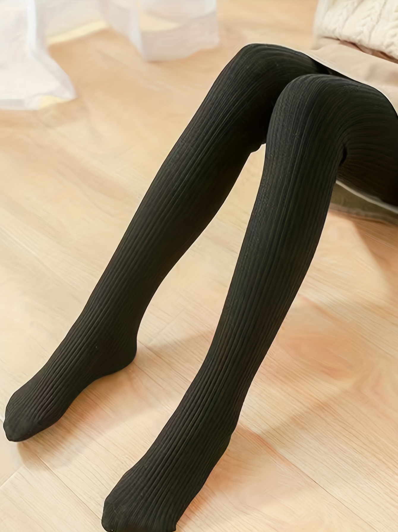 Girls Ribbed Knit Tights Comfy Leggings Preppy Style Autumn/ - Temu United  Arab Emirates