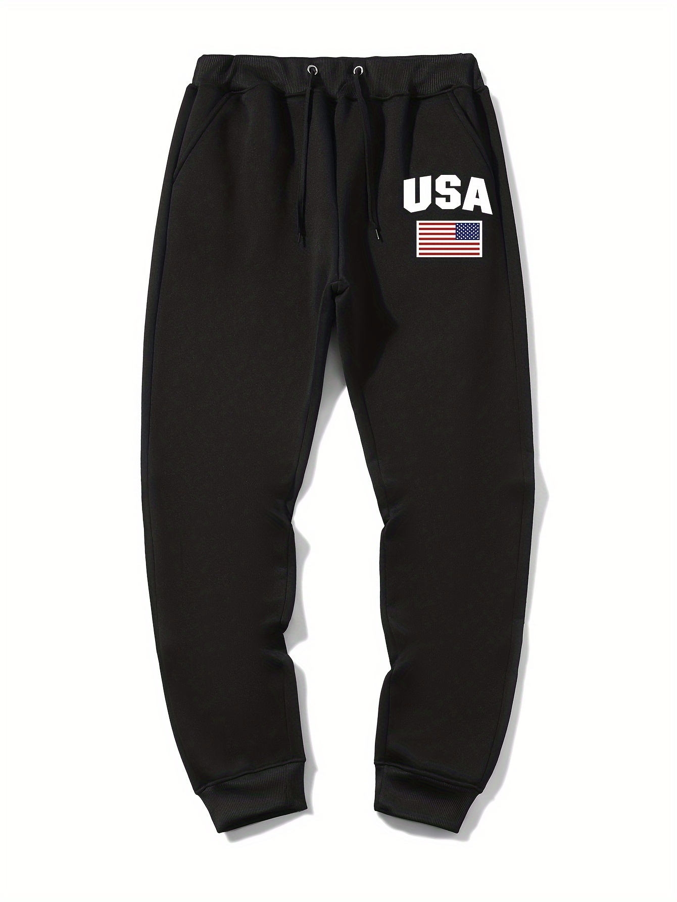 Men's Casual Usa Flag Pattern Print Comfy Pants Trendy Loose