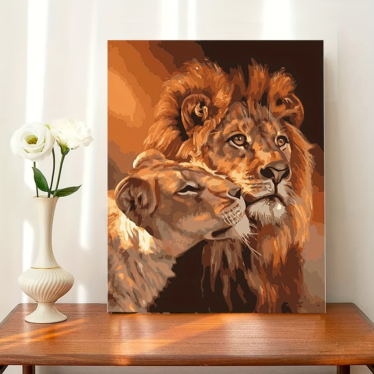 Peinture Par Numéro Pour Débutant Adultes Enfants,Lion Animal