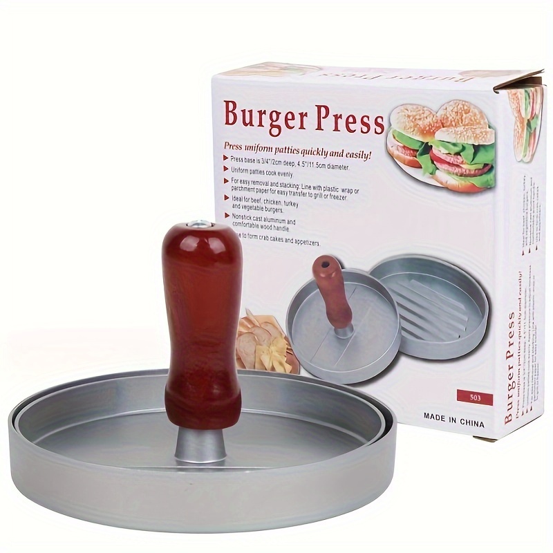 Adjustable Burger Press, Grill Burger Smasher Hamburger Patty Maker,  Non-Stick