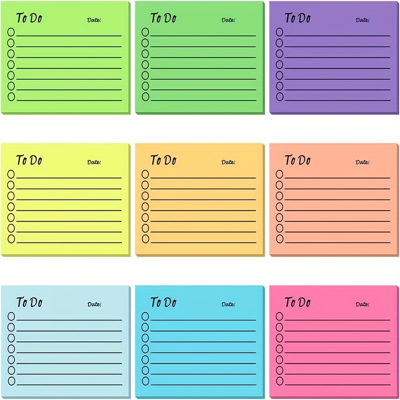 

Spot Fluorescent Color Sticky Notes Multicolor Notepad Office Study Planner Adhesive Strengthening