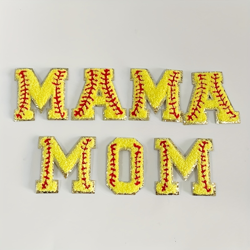 MAMA iron on chenille patch letters