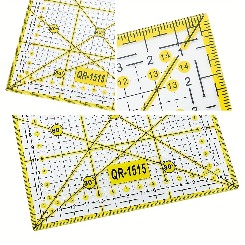  Frienda 6 Pieces Acrylic Quilting Rulers Square Fabric Cutting  Ruler with Clear Mark Quilting Ruler Ironing Ruler for Craft Quilting and  Sewing(Yellow) : Arts, Crafts & Sewing