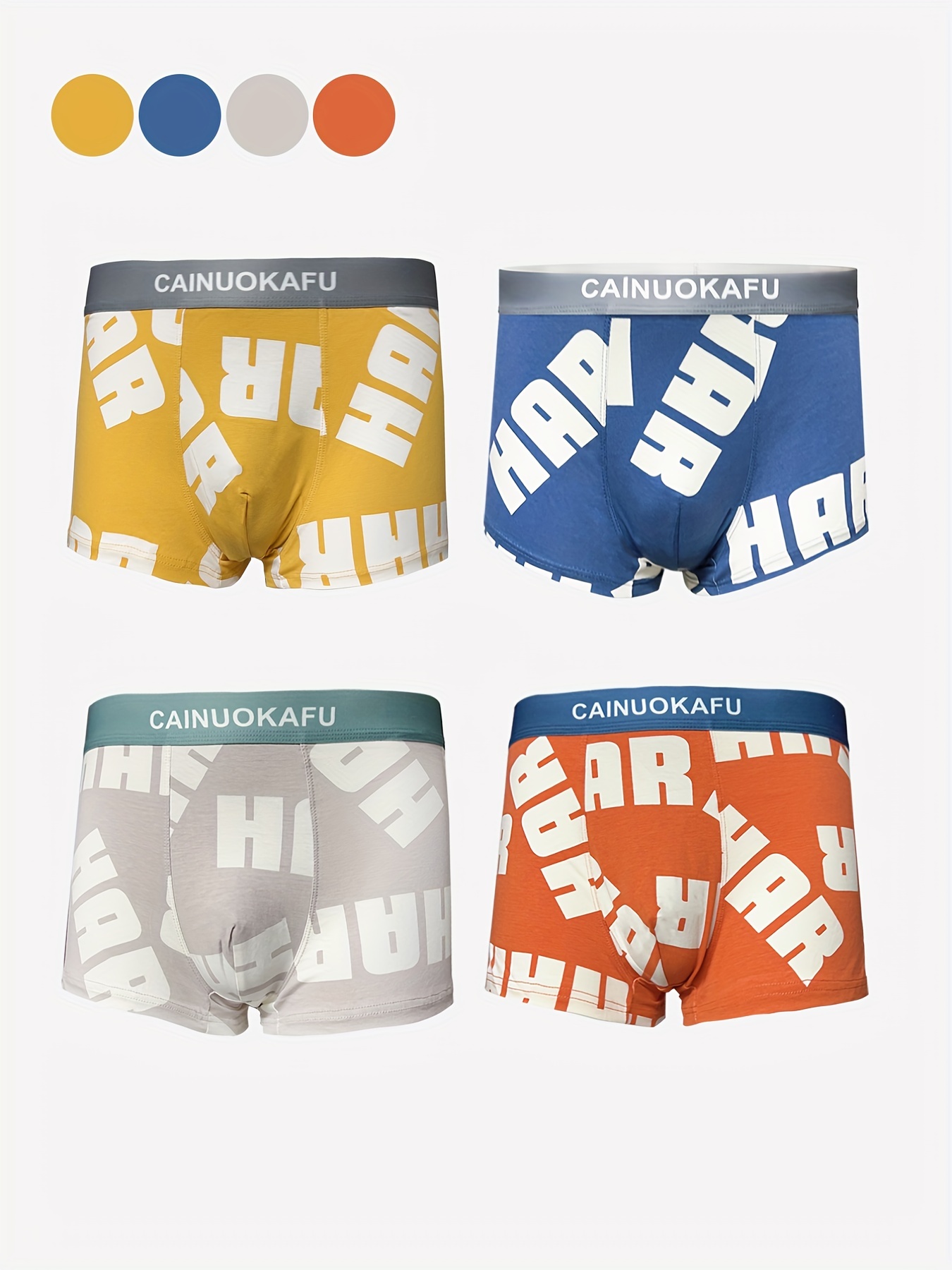 4pcs Men's Cotton Breathable Comfy Boxer Trunks Briefs With Fly, U Pouch  Stretch Classic Cozy Underwear