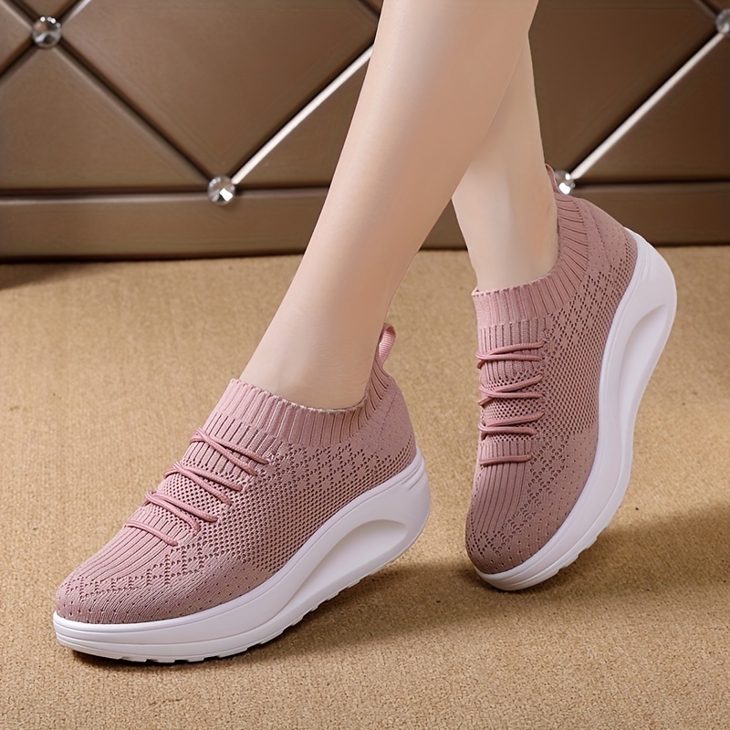  Platform Sneakers for Women Bootie Arch Support Sneakers  Breathable Lace Up Sneakers Arch Support Knit Sneakers Womens Running Shoes  Go Walk Shoes for Women Casual Gym Sneakers : Clothing, Shoes 