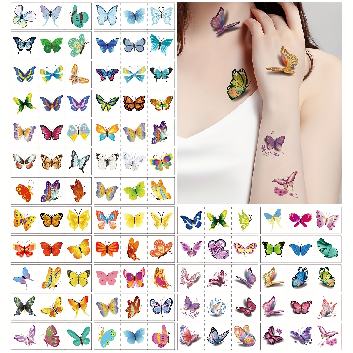 Butterfly Tattoo Sticker On Child Leg Dress Up Tattoos Stock Photo  Picture And Royalty Free Image Image 134399239