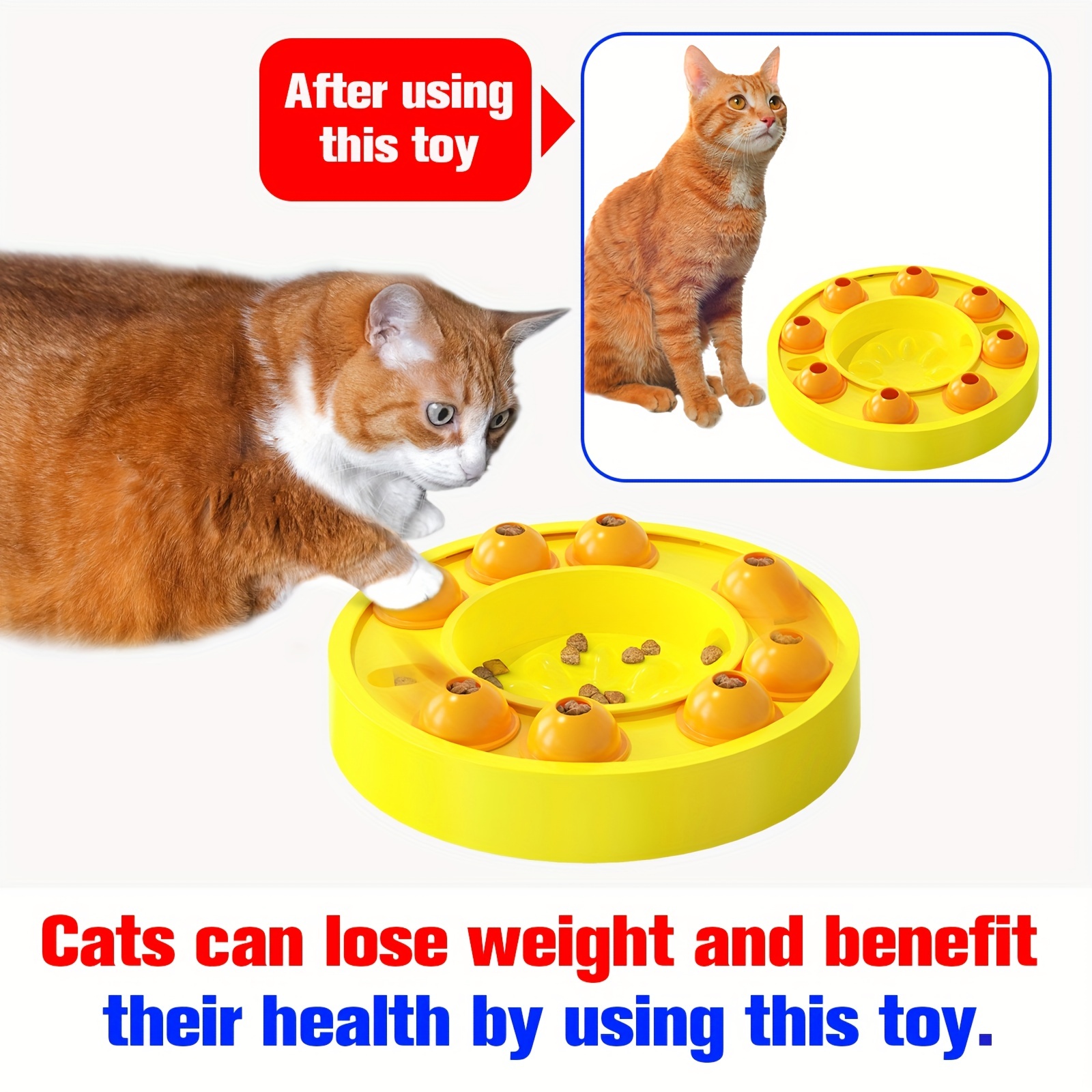 Puzzle Toys Pet Food Puzzle Feeder Toys for IQ Training & Mental Enrichment  Dog Cat Treat Puzzle Gift Pack 1pc Orange