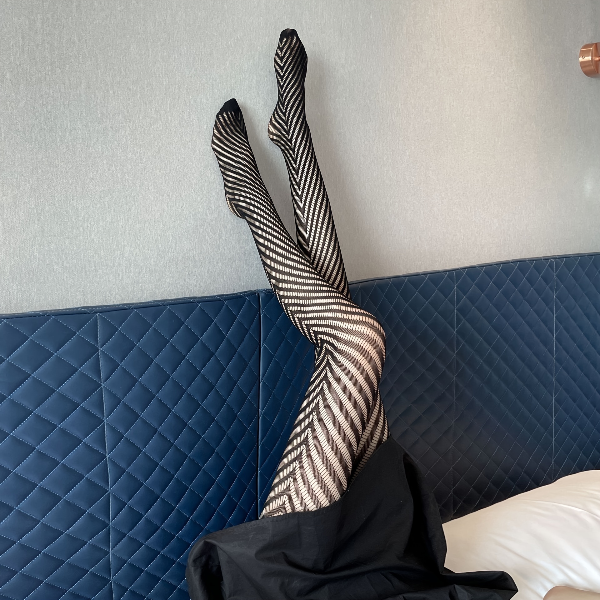 Striped Fishnet Pantyhose