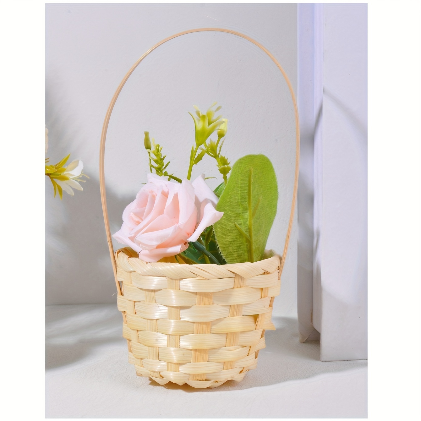 10pcs Mini Woven Baskets Small Handheld Candy Baskets Flower