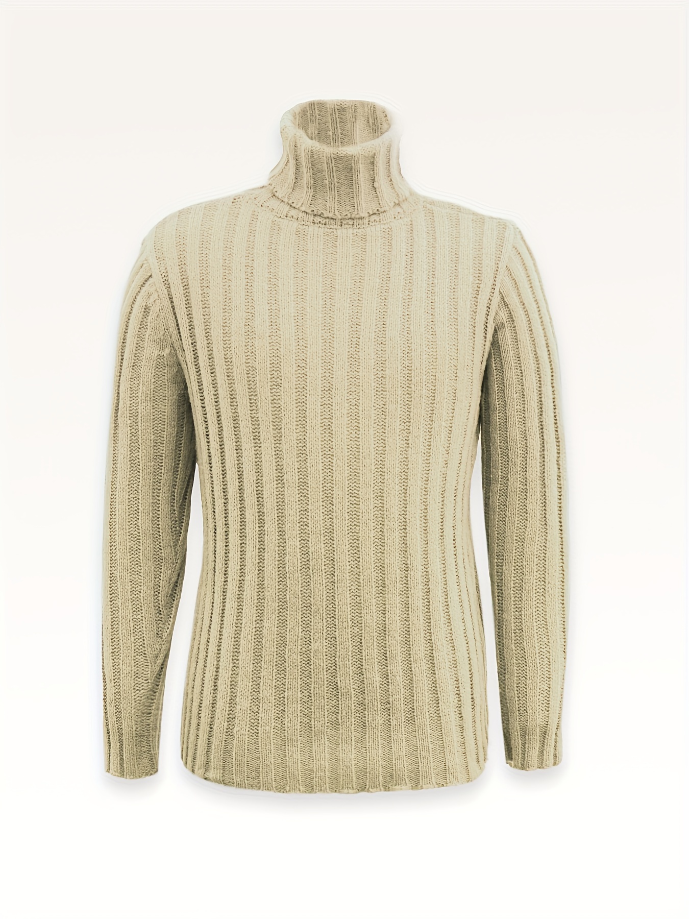 Men's Solid Color Cashmere Soft Oversized Thick Turtleneck Knitted Sweater