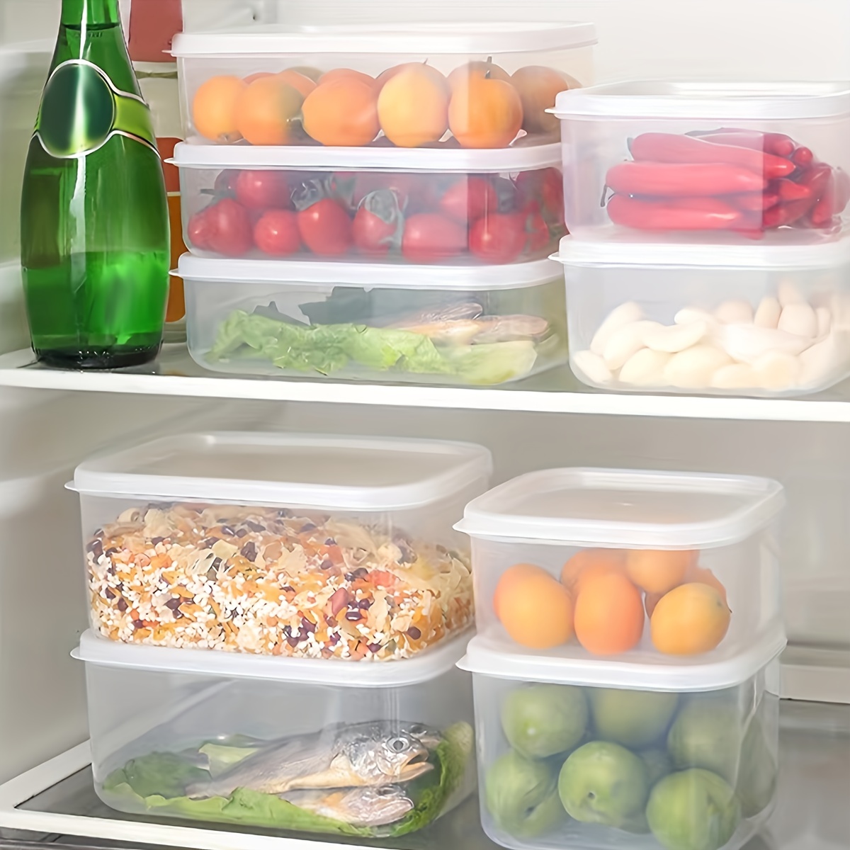 Refrigerator Storage Box Plastic Stackable Fridge Organizer - Temu