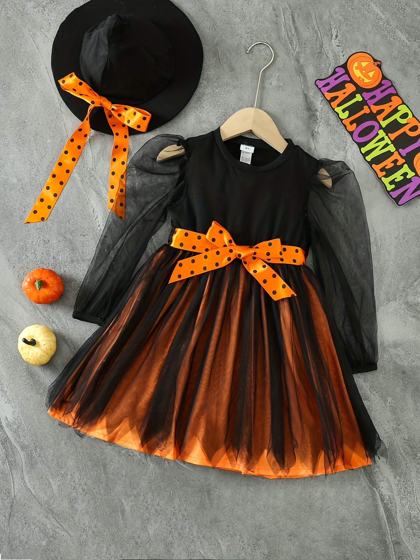 halloween girls cute witch dress costume little girls witch cosplay costume tutu skirt for kids fancy party details 4