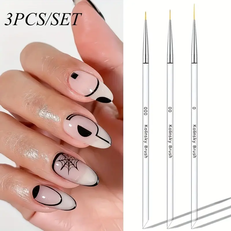 French Stripe Nail Art Liner Brushes Set Easy Manicure - Temu