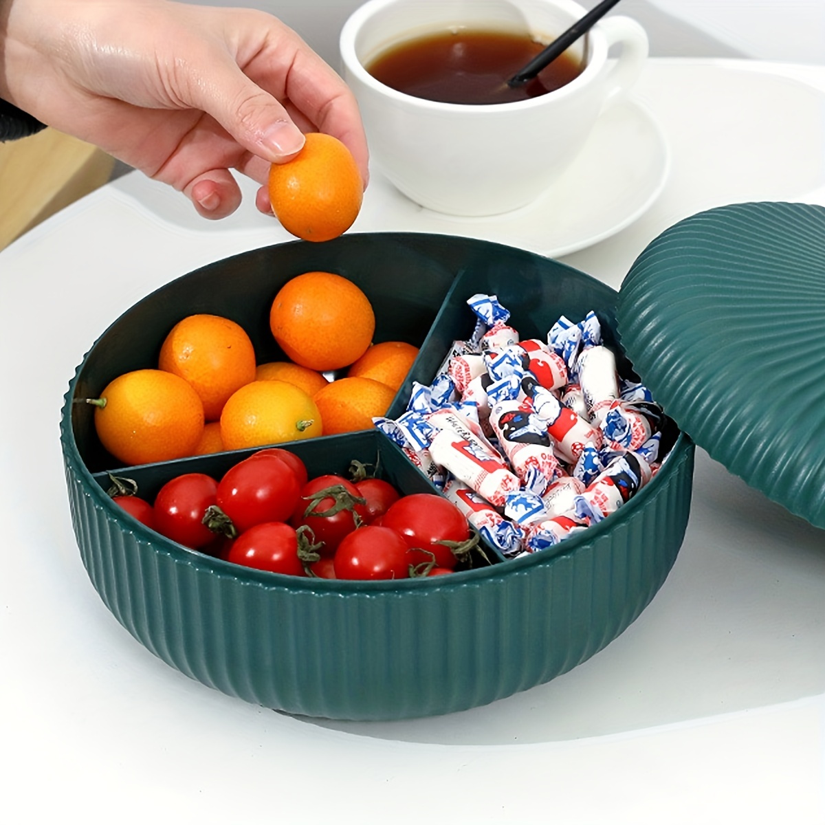 Multifunctional Food Storage Box Round Plastic Tray Fruits - Temu Spain