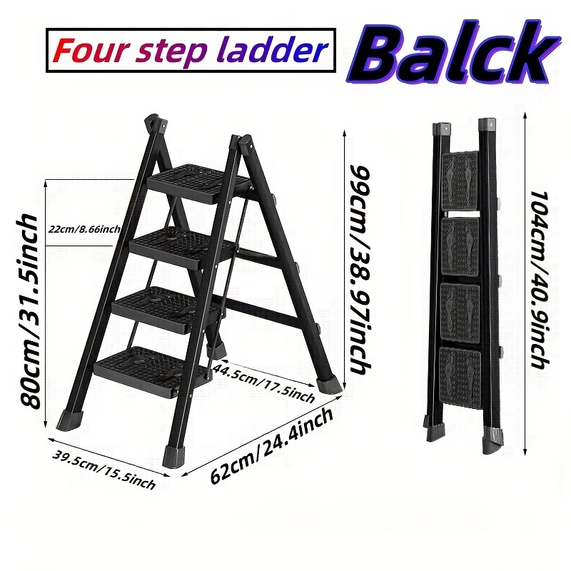 1pc Telescopic Ladder, 16.5ft Telescopic Frame Ladder With Balance Bar And  Removable Wheels, Household Folding Ladder, Multifunctional Foldable Ladder
