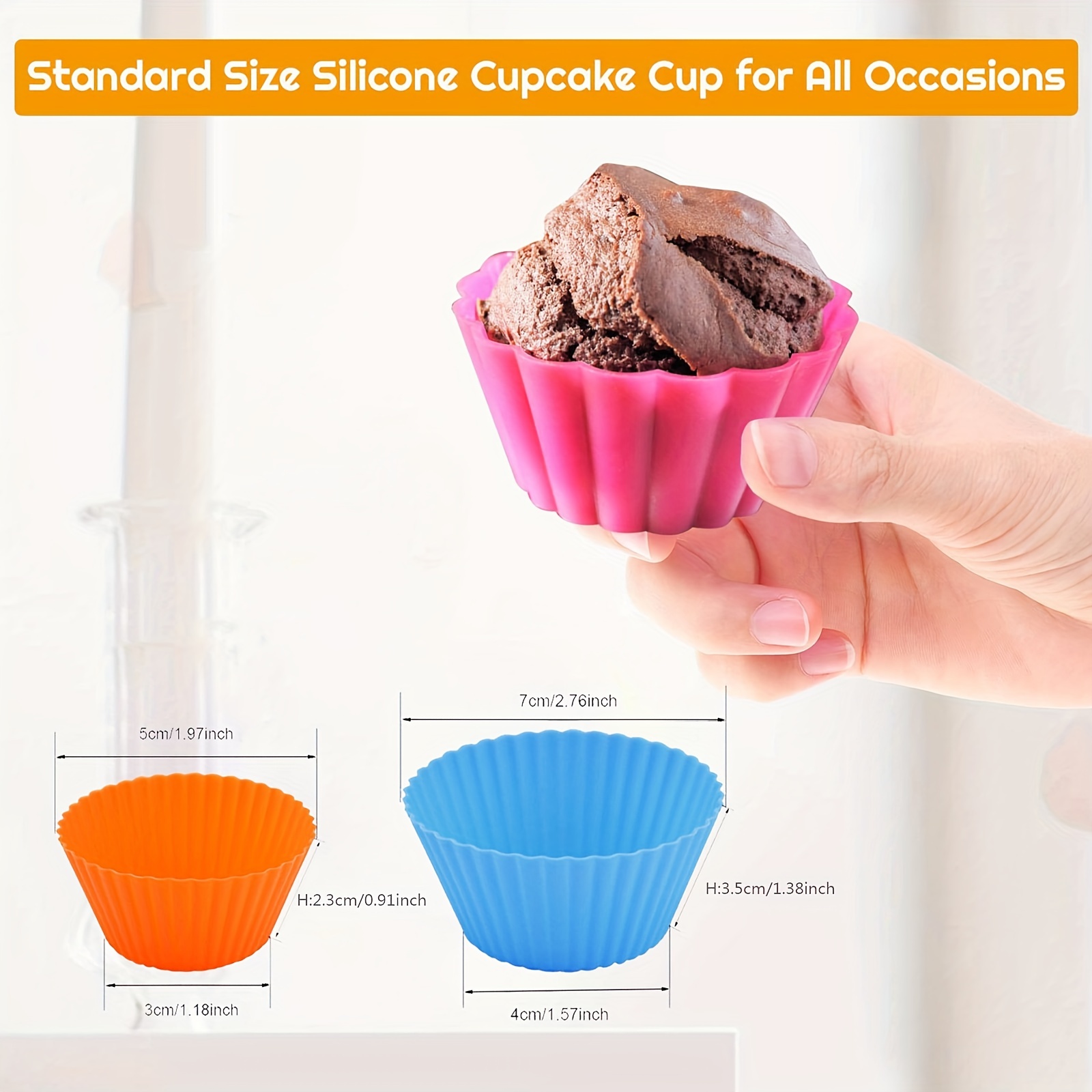 Premium Cupcake Mold Set By - Reusable Food Grade Silicone Cupcake