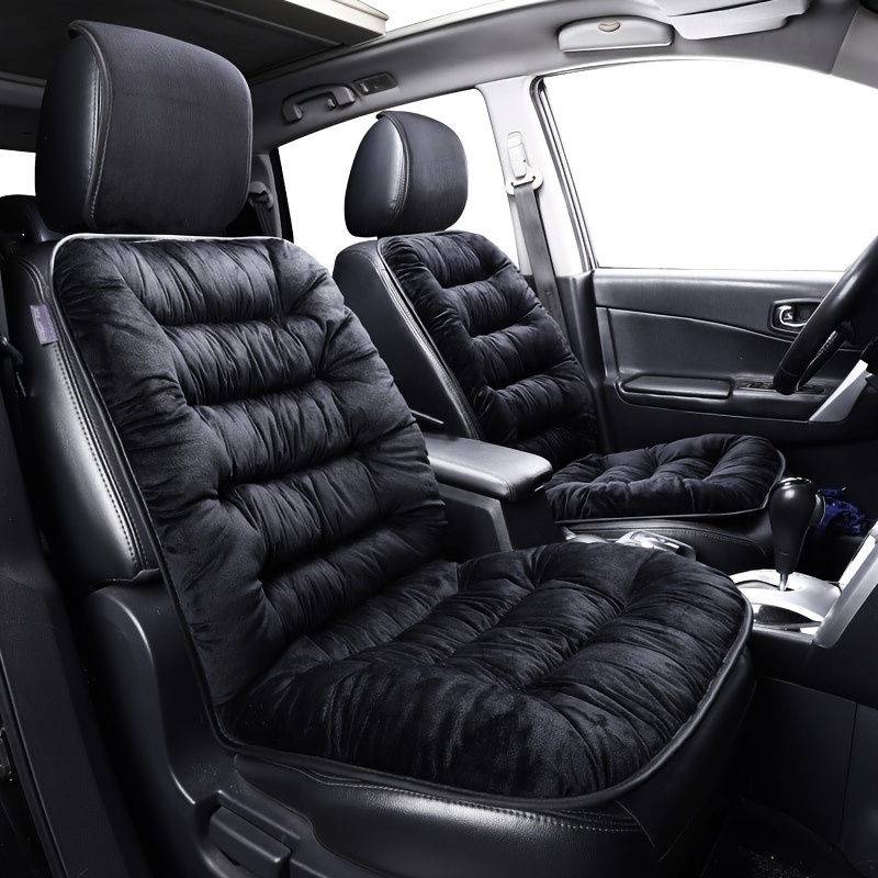 LIFEMALLUS Car seat Cushion, Winter seat Cushion, car seat Cover, 12v/24v  car seat Cover, Plush Cushion, Suitable for Various Models (Black)