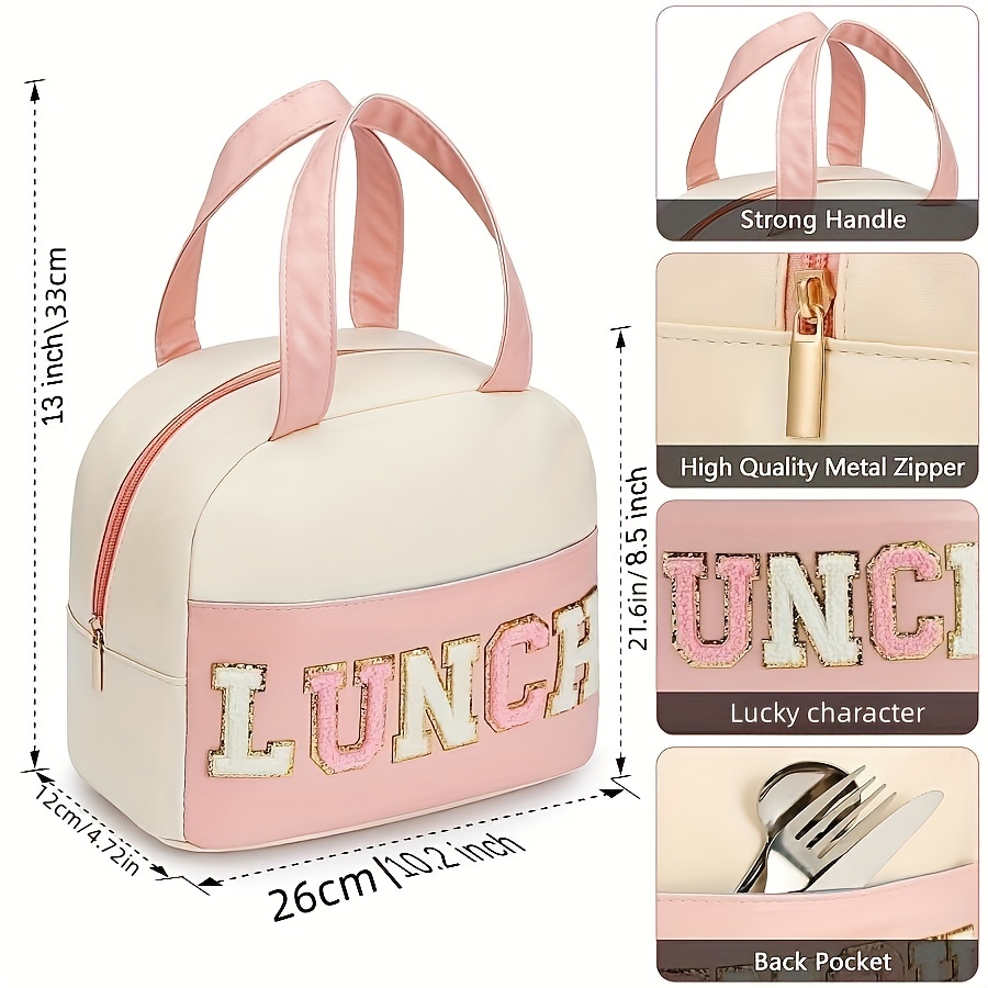 Women's Lunch Bag, Lucky Character Academy Style Soft Leather Lunch Bag,  Suitable For Back To School, Class, College, School Supplies, Kitchen  Organizers And Storage, Kitchen Accessories - Temu