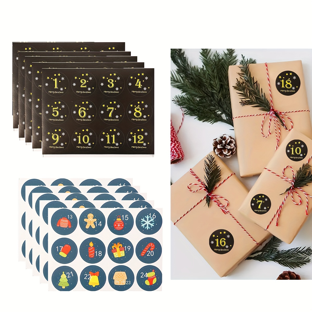 120 Stickers For Christmas Gifts Decorated With Christmas - Temu