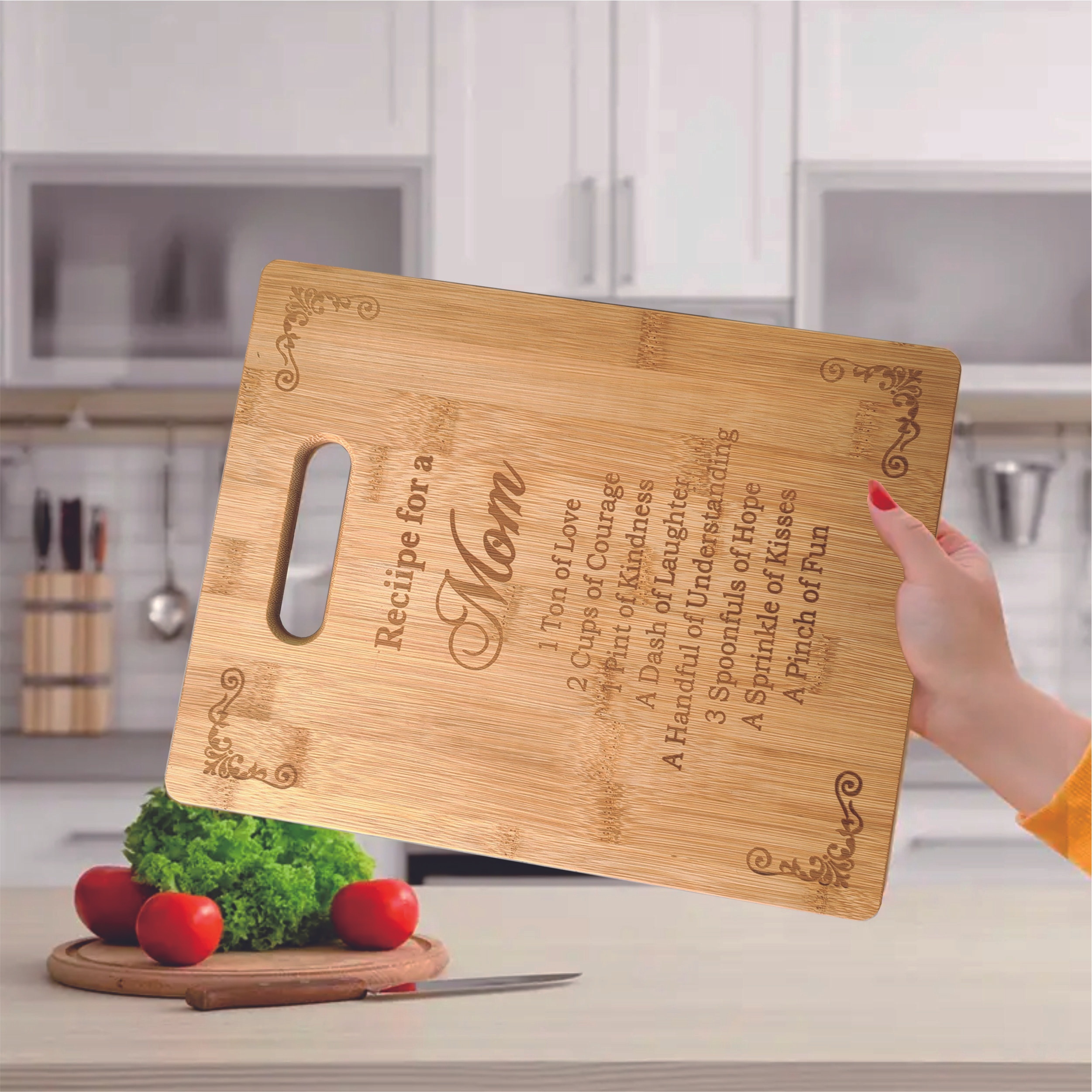 Personalized Mom Cutting Board Bamboo Engraved Gift For - Temu