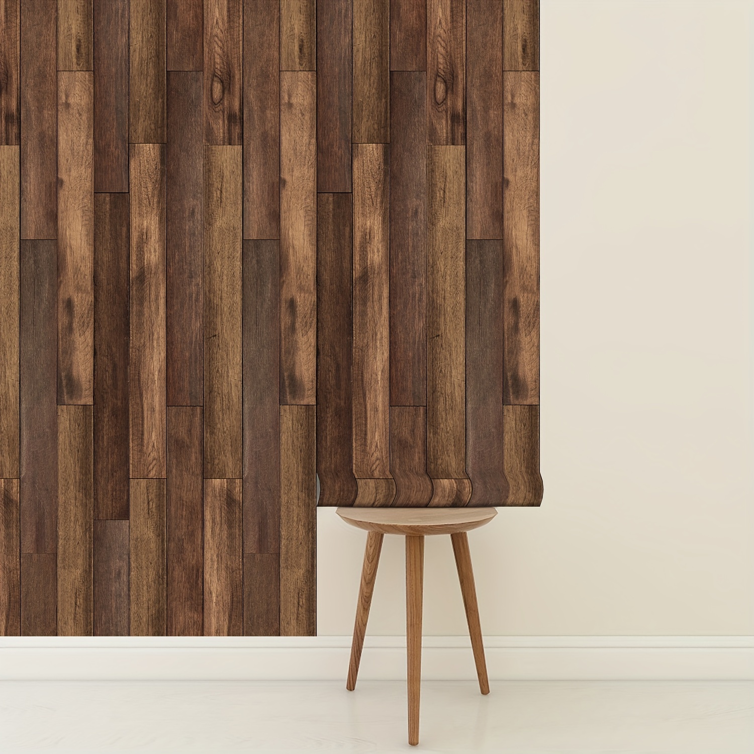 Self Adhesive Wallpaper Retro Dark Brown Wood Grain Self Adhesive Contact Paper Peel And Stick 2201