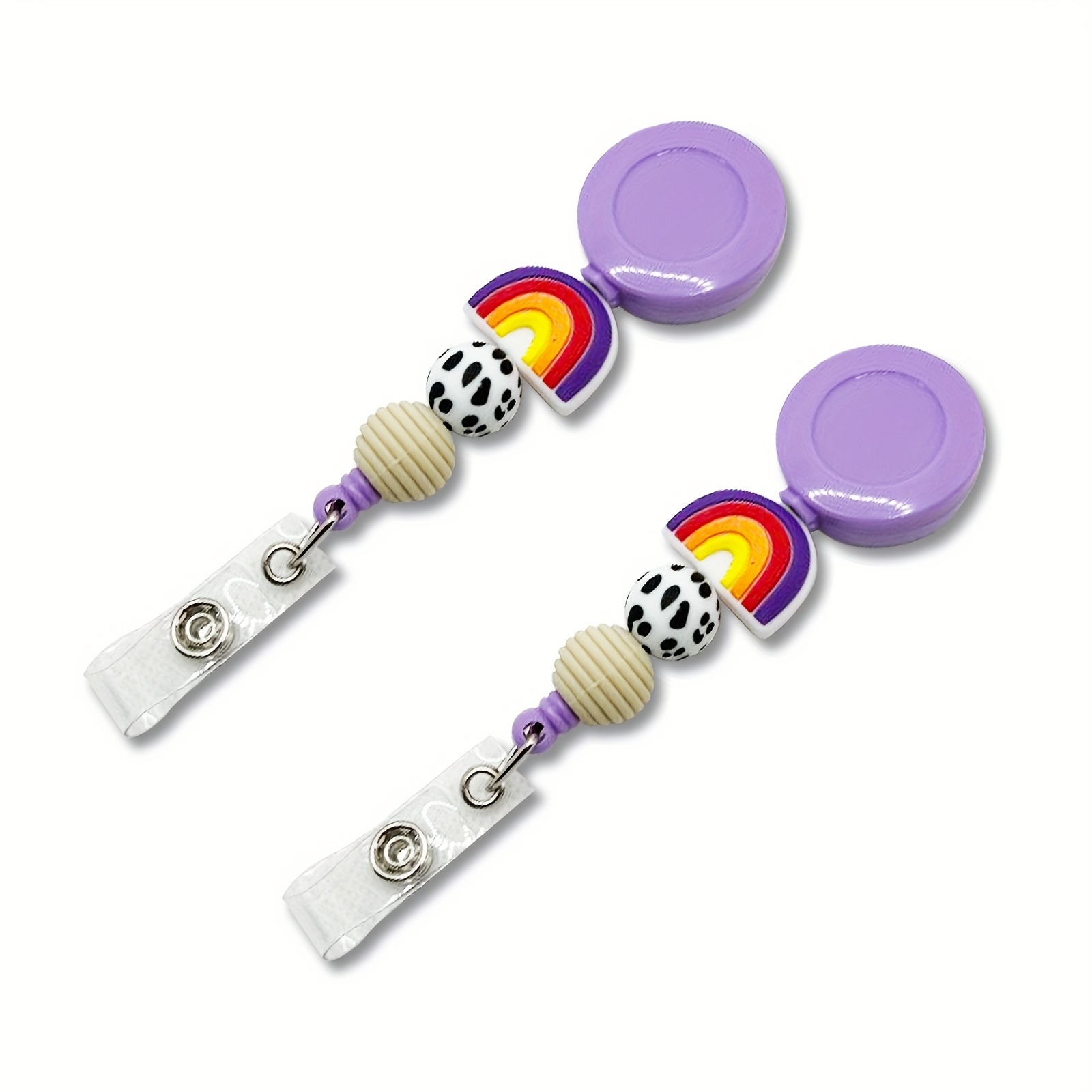 Badge Reels Cute Rainbow Retractable Clips Nurse Clip Doctor - Temu